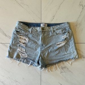 Paige Distressed Denim Shorts